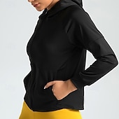 economico Tute da ginnastica-Per donna T-shirt da corsa Cerniera Tasche Manica lunga Felpa con cappuccio Informale Athleisure Traspirante Asciugatura rapida Allenamento in palestra Corsa Marcia abbigliamento sportivo
