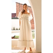 levne Šaty-Retro Středověké Renesanční Polední Šaty Nahoře nabírané Inspirováno Regency Pevná barva Maškarní kostým Dámské Fantazie Svatební Dovolená Běžné / Denní Dospělé Jaro léto