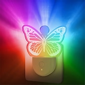 preiswerte Plug-in-Nachtlicht-Acrylförmiges LED-Nachtlicht, Dekoration für Wohnzimmer und Schlafzimmer, Licht mit Farbverlauf, Licht, Augenschutz ohne Flimmern, UK-US-EU-Netzstecker, 1 Stück