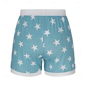 cheap Bermuda Shorts-Women's EU / US Size Bermuda shorts Pajamas Track Pants Baggy Shorts Athleisure Athletic Short Medium Waist Star Pocket Printing Basic Outdoor Comfortable Sports Micro-elastic Casual Sports claret