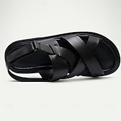 billiga Kjol sandaler-klassiska sandaler med korsband för män i premiumläder, eleganta och bekväma för dagligt bruk och vardagsutflykter
