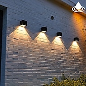 abordables Aplique de pared para exterior-2 uds., luces solares de pared, luz de valla exterior para jardín, patio, balcón, patio, villa, porche, decoración de patio, lámpara de pared impermeable de ambiente