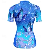 お買い得  ウィメンズジャージ-女性用 サイクリングジャージー バタフライ 半袖 バイク Tシャツ ジャージー 3つのリアポケット付き マウンテンサイクリング 速乾性 人間工学デザイン ウィッキング 高通気性 スポーツ パープル 衣類