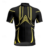 abordables Maillots pour hommes-Homme Maillot Velo Cyclisme Manche Courte Cyclisme Tee-shirt Maillot avec 3 poches arrière VTT Vélo tout terrain Respirable Séchage rapide Conception anatomique Mèche Jaune Rouge Bleu Des sports