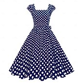 cheap Dresses-1950s Retro Vintage Rockabilly Dress Swing Dress Polka dots Fancy Dress Women's Carnival Masquerade Daily Wear Bachelorette Party Adults' Dress Homecoming Dresses