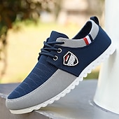 abordables Baskets-Baskets décontractées bicolores en nylon pour hommes avec design à lacets et emblème - des chaussures élégantes pour un usage quotidien
