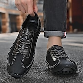 economico Sneakers da uomo-scarpe casual da uomo con lacci fatte a mano color bordeaux e grigio – scarpe da passeggio in pelle vintage