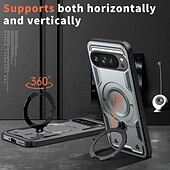 お買い得  その他のスマホケース-電話 ケース 用途 グーグル ピクセル9プロ ピクセル9プロXL ピクセル9 バックカバー スタンド付き 磁石バックル ワイヤレス充電をサポート レトロ風 TPU PC