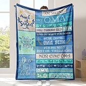 billige Tepper og pledd-morsdagsteppe, et brev til mor, morsdagsgave myk og koselig, perfekt gave til mor, blomster- eller hjertedesign, varm og behagelig