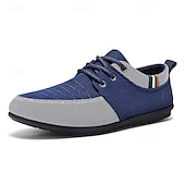 baratos Ténis para Homem-sapatos masculinos casuais com cadarço em bege e azul marinho, design exclusivo em tecido, perfeitos para o estilo e conforto do dia a dia