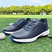 preiswerte Herren Golfschuhe-Herren Performance Golf Sneaker in Weiß mit roten Schnürsenkeln, atmungsaktive Mikrofaser, ideal für Amateurgolfer