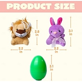 رخيصةأون عيد الفصح-12/24/36 قطعة من بيض عيد الفصح المملوء مسبقًا، مملوء بألعاب الحيوانات المحشوة، بيض عيد الفصح المملوء بألعاب الحيوانات المحشوة، بيض عيد الفصح البلاستيكي مع حشوات سلة الألعاب، لوازم جوائز الفصل الدراسي
