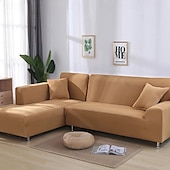 baratos Cobertura de Sofa-capas de sofá cor sólida à prova de poeira capas de sofá todo-poderosas capa de sofá elástica capa de sofá de tecido supermacio com uma capa de reforço grátis (cadeira/sofá de dois lugares/3 lugares/4