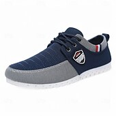 abordables Baskets-Baskets décontractées bicolores en nylon pour hommes avec design à lacets et emblème - des chaussures élégantes pour un usage quotidien