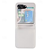 cheap Samsung Cases-Phone Case For Samsung Galaxy Z Flip 7 Z Flip 6 Z Flip 5 Z Flip 4 Back Cover Magnetic Support Wireless Charging Card Slot Retro TPU PU Leather