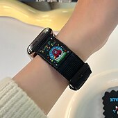 זול להקות Apple Watch-סולו לופ מותאם ל רצועת השעון של Apple Watch 38 מ&quot;מ 40 מ&quot;מ 41 מ&quot;מ 42 מ&quot;מ 44 מ&quot;מ 45 מ&quot;מ 49 מ&quot;מ חמוד מתכוונן קנבאס רצועת שעון חלופית ל iwatch Ultra 2 Series 9 8 7 SE 6 5 4 3 2 1