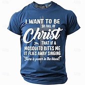 billige Tro T-skjorter-Påske Herre Jesus Kristen T skjorte Kortermet T skjorte 3D-utskrift Crew-hals Skjorte Designer Fritid Fest Ferie Svart Rød Blå Sommer Vår Klær S M L XL XXL XXXL