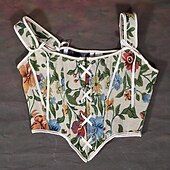 olcso Felsők-Retró Középkori Reneszánsz Fűző Prsluk Bustier Viking Fűzős Virágos Jelmez Női Kelta Fantasy Mindszentek napja Farsang Teljesítmény Parti LARP Felnőttek Fűző