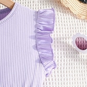 billiga Avslappnade klänningar-Barn Flickor Klänning Blommig klänning Blomma Ärmlös Utomhus Ledigt Volang Mode Dagligen Polyester Knälång Vardagsklänning A linjeklänning Sommar 4 år + Purpur Rosenröd