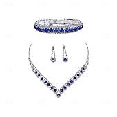 voordelige Sieradensets-Bruidssieradensets 1 set Legering 1 Ketting 1 Armband Oorbellen Dames Elegant Modieus Gepersonaliseerde Retro Kostbaar Geometrische vorm Sieraden set Voor Bruiloft Bruiloft gast Speciale gelegenheden 