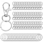 cheap Event &amp; Party Supplies-100pcs Rotating Keychain with Lobster Clasp, Key Ring for Bags and Accessories, Pet Leash Hook Set, Keychain Pendant Decoration