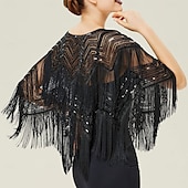 olcso Sálak és Kendők-Retró Ordító 20-as évek 1920-as évek sál Wrap Kendők A nagy Gatsby Flapper lány Flitter Rojt Női Farsang Esküvő Estély Álarcos mulatság Felnőttek Kendő