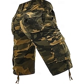 baratos Clássico-Homens Bermuda Cargo Shorts camuflados Calção Shorts de verão Bolso multi Bolso com aba camuflagem Côr Camuflagem Conforto Vestível Comprimento do joelho Ao ar livre Esporte Diário Moda Casual