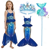 cheap Girls&#039; Costumes-The Little Mermaid Little Mermaid Princess Mermaid Dress Theme Party Costume Cosplay Movie Cosplay for Girls&#039; Kid&#039;s Carnival Masquerade Party Holiday