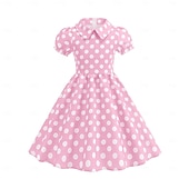 billiga Klänningar-Retro / vintage Femtiotal Klänningar Swing klänning Prickiga Flickor Karnival Maskerad Dagliga kläder Möhippa Barn Klänning Hemkomstklänningar