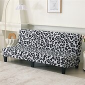 billiga Futon soffa-jacquardtyg armlös bäddsoffa överdrag soffa nyår dekor överdrag stretchskydd elastiskt bänkskydd