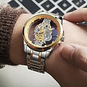 ieftine Ceasuri Quartz-Nou ceas automat complet transparent cu două fețe pentru bărbați timp liber sport afaceri rezistent la apă lumină de noapte ceas stilat