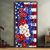 abordables Bannières de Garage et de Porte-Décorations de porte du 4 juillet pour le jour de l'indépendance housses de porte tapisserie de porte américaine rideau de porte décoration de fond banderole de porte en intérieur/extérieur pour la