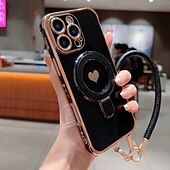 Недорогие Чехлы для iPhone-Чехол для iPhone 16e iPhone 16 Pro Max Plus iPhone 15 Pro Max Plus iPhone 14 13 12 11 Pro Max Plus Мини Защитный чехол с подставкой и ремешком ударопрочный Ретро TPU Покрытие