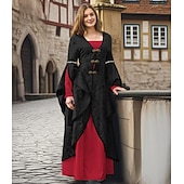 levne Šaty-Retro Středověké Renesanční Šaty Plesové šaty Viking Keltský rytíř Dámské Keltské Královský předvečer Všech svatých Karneval Výkon Párty LARP Dospělé Šaty