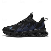 preiswerte Herren Laufschuhe-Sportliche Herren-Sneaker, auffälliges Flammen-Design in Schwarz und Rot, Sportschuhe zum Laufen und fürs Fitnessstudio