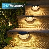 economico Applique per esterni-4 pezzi luce da parete solare impermeabile per esterni cortile giardino recinzione scala parete balcone recinzione illuminazione luce bianca luce calda radiante