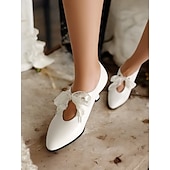 abordables Escarpins à petit talon-talons à lacets blancs vintage pour femmes – chaussures de mariage d'inspiration victorienne des années 1920 avec un élégant nœud en dentelle pour les mariées et les événements officiels