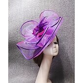 baratos Chapéus e Fascinators-Chapéu de Velo com Fascinators para Casamento Corrida de Cavalos com Cabeça de Pena