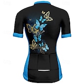 cheap Women&#039;s Jerseys-Women&#039;s Cycling Jersey Short Sleeve Bike Tee Tshirt Jersey with 3 Rear Pockets Mountain Bike MTB Breathable Quick Dry Anatomic Design Wicking Blue Fuchsia Orange Butterfly Sports Clothing Apparel