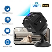 abordables Caméras IP d&#039;intérieur-Caméra de sécurité domestique sans fil 1080p, caméra wifi intelligente, batterie intégrée, prend en charge la détection de mouvement de vision nocturne pour le bureau à domicile avec support de