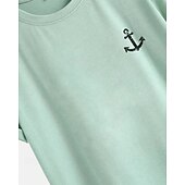 preiswerte Lässige T-Shirts für Herren-Herren T-Shirt Kurzarmshirt Kurzarm Rundhalsausschnitt Frühling &amp; Herbst Buchstabendruck Mode Designer Druck Urlaub Straße Ausgehen Dunkelgrau Weiß Schwarz Top T-Shirt für Herren