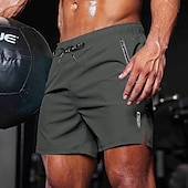 cheap Casual Shorts-Men&#039;s Athletic Shorts Shorts Running Shorts Gym Shorts Sport Daily Quick Dry High Stretch Comfortable Pocket Drawstring Elastic Waist Letter Short Gymnatics Casual Activewear Black Navy Blue
