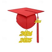 お買い得  職業コスチューム-2025 マット卒業キャップ、2025 タッセル付き、大人用、高校生、学士、修士