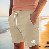 olcso Lezser rövidnadrágok-Férfi Rövidnadrágok Alkalmi rövidnadrág Corduroy Shorts Zseb Zsinór Rugalmas derék Sima Mokaszinok Mekano Térdhossz Szabadtéri Hétköznapi Napi Szabadság Divat Fekete Medence Mikroelasztikus