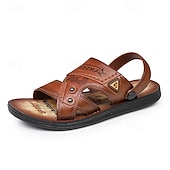 preiswerte Urlaubsandalen-Herrensandalen mit geprägten Details und gepolstertem Fußbett, ideal für lässige Outdoor-Aktivitäten