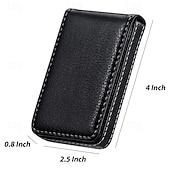 cheap Card Holders &amp; Cases-1pcs Business Card Holder PU Leather Business Card Case Pocket Wallet with Magnetic Shut