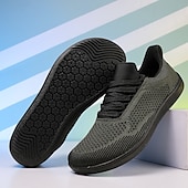 billiga Vardagssneakers-barfota vardagssneakers för män - modern svart, andningsbar mesh, komfortsula - lämplig för dagligt bruk och lätta sporter