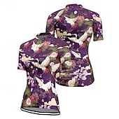 olcso Női trikók-Női Biciklis ruházat Állat Virág Rövid ujjú Kerékpár Póló Dzsörzé 3 hátsó zsebbel Hegyi biciklizés Gyors szárítás Anatómiai tervezés Bélfonalszövet Légáteresztő Sport Fekete Piros Tengerészkék Ruházat