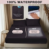 abordables Sábanas y funda de almohada-Funda protectora para cama Queen Full King cubierta impermeable protector de colchón sábana ajustada impermeable protector de cama funda de colchón 360° de paquete completo bolsillo profundo sábana