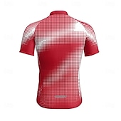 abordables Maillots pour hommes-Homme Maillot Velo Cyclisme Manche Courte Cyclisme Tee-shirt Maillot avec 3 poches arrière VTT Vélo tout terrain Respirable Séchage rapide Conception anatomique Mèche Rose foncé Pourpre foncé Rouge